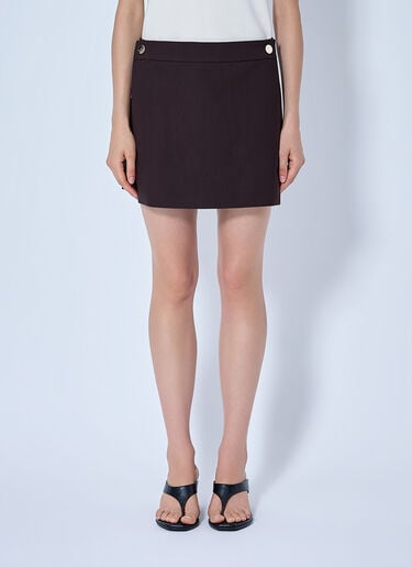 LN-CC® - Sportmax: Button-Detail Mini Skort - Brown Sportmax Button-Detail Mini Skort Brown spx0265004
