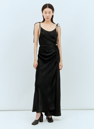Acne Studios Satin Maxi Dress Black acn0257013