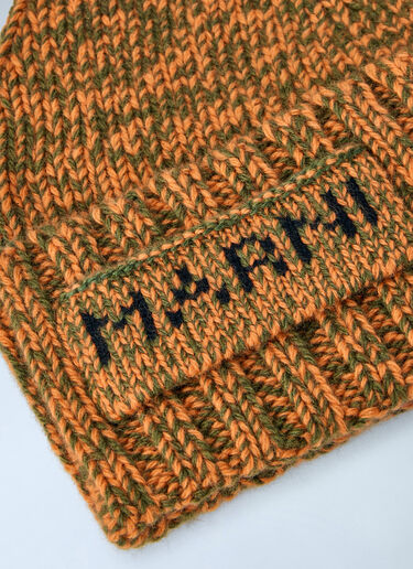 LN-CC® - Marni: Knitted Logo Beanie - Orange Marni Knitted Logo Beanie Orange mni0166002