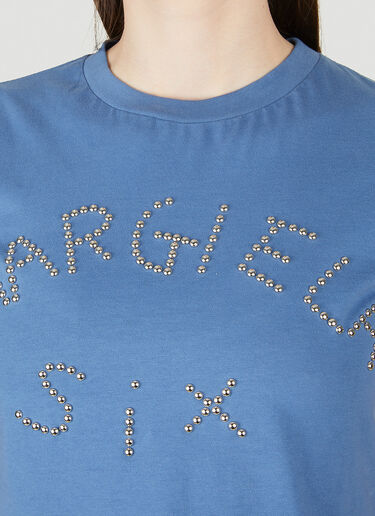 MM6 Maison Margiela Logo Studded T-Shirt Blue mmm0250009
