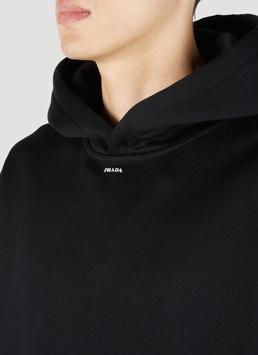 Prada Logo Print Hooded Sweatshirt Black pra0152013