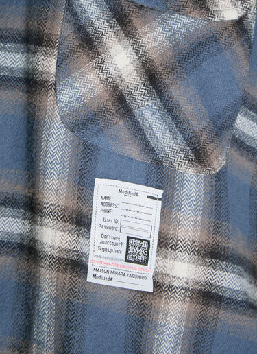 스웨트 후드 체크 셔츠  Maison Mihara Yasuhiro 스웨트 후드 체크 셔츠  블루 mmy0156015