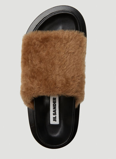 Jil Sander 시어링 샌들 브라운 jil0249021