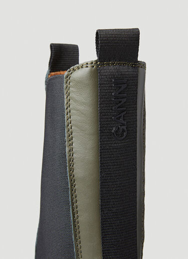 Leather Chelsea Boots GANNI Leather Chelsea Boots Khaki gan0246042