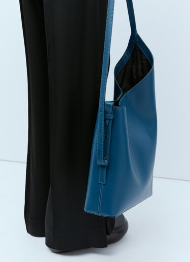 Aesther Ekme Demi Lune Leather Shoulder Bag Blue aes0254004
