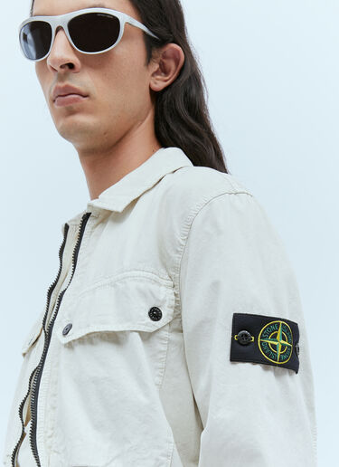 Stone Island コンパスパッチ オーバーシャツ ベージュ sto0154042