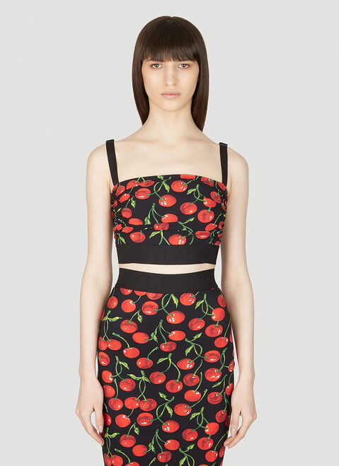 Dolce & Gabbana Cherry Cropped Top Black dol0253010