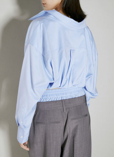 Cropped Wrapped Shirt Alexander Wang Cropped Wrapped Shirt Blue awg0253058