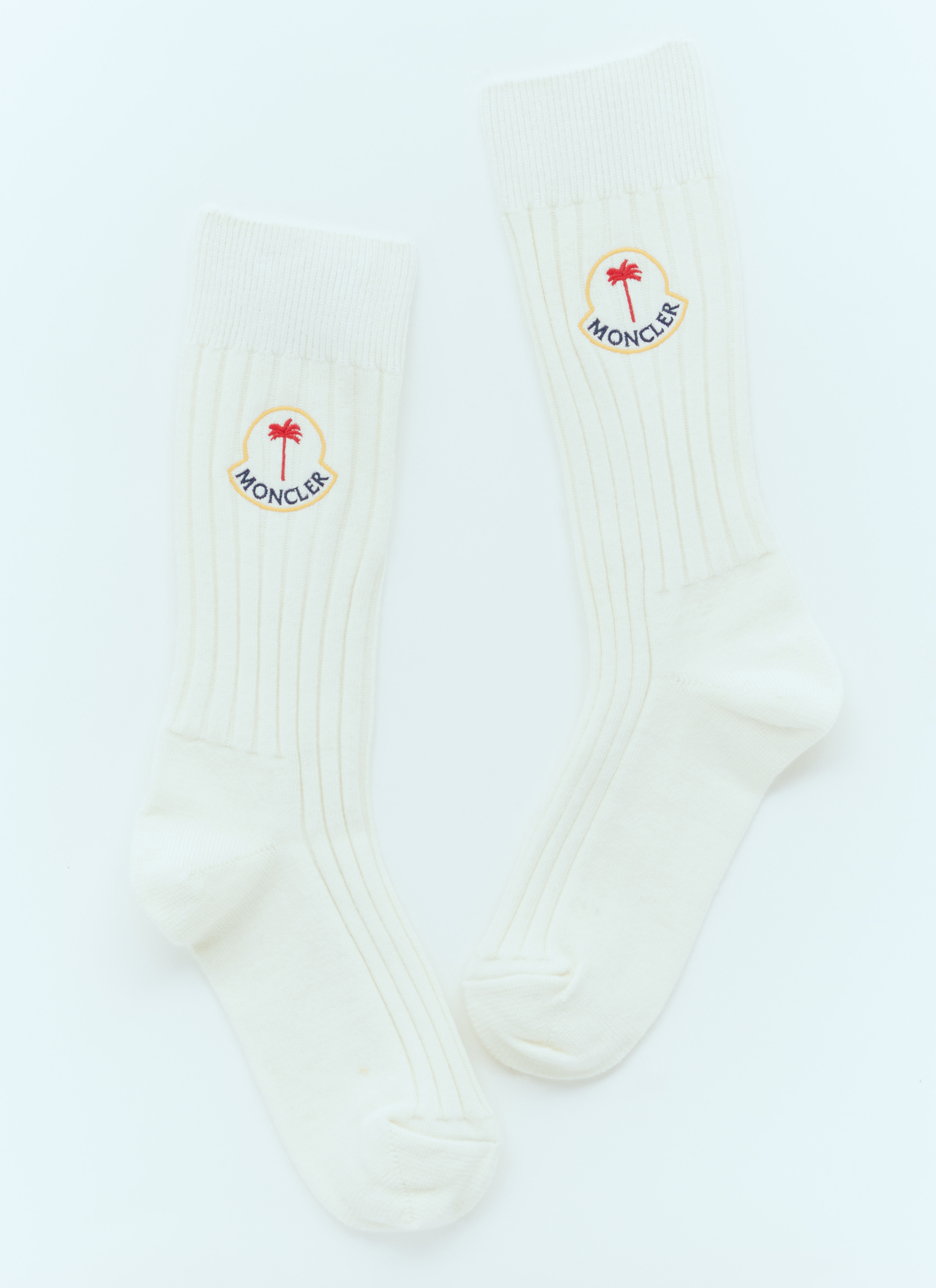 Moncler + Rick Owens Logo Patch Socks Beige mcs0355011