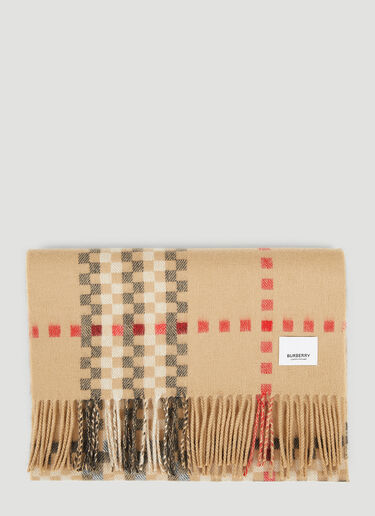 Burberry Pixelated Check Scarf Beige bur0151122