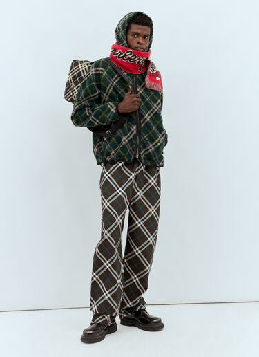 Burberry Check Fleece Jacket Dark Green bur0157003