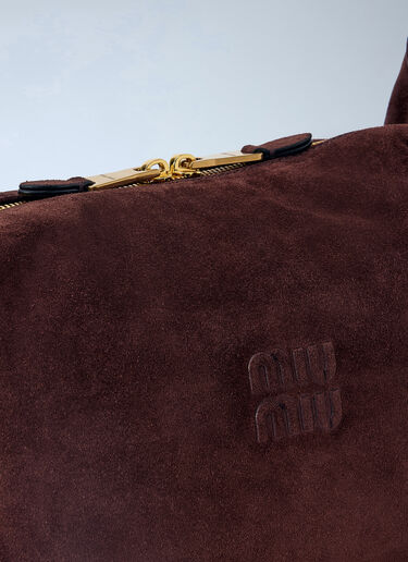 LN-CC® - Miu Miu: Spirit Suede Handbag - Brown Miu Miu Spirit Suede Handbag Brown miu0266054