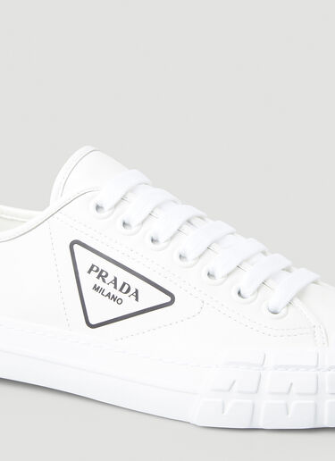 Prada Cassetta Wheel Leather Sneakers White pra0245086