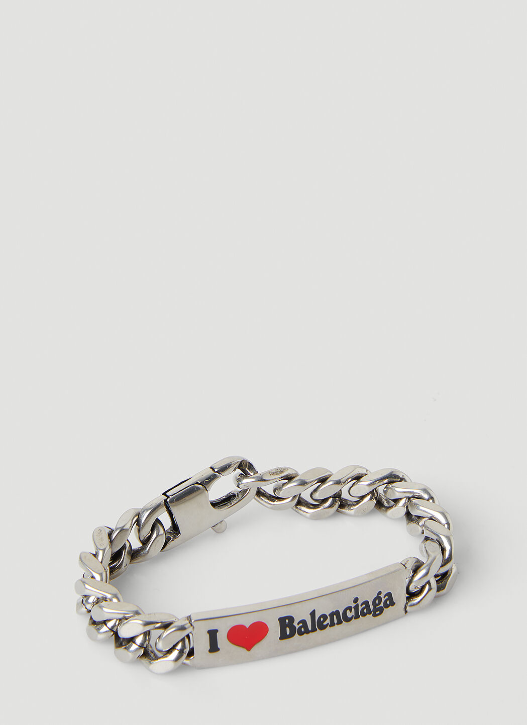 Balenciaga Plate Gourmette Bracelet in Silver LN CC