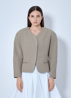 Jacquemus La Petite Veste Ovalo Blazer Beige jac0266005