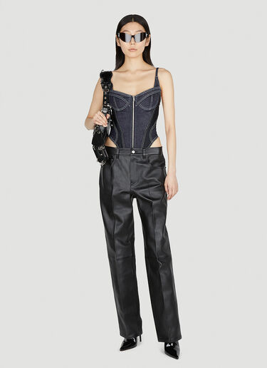 Mugler Denim Zip Bodysuit Black mug0251058