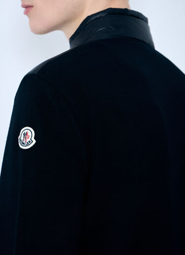 Moncler Quilted-And-Knit Cardigan Black mon0159013