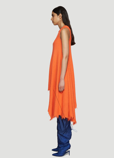 Unravel Project Asymmetric Ribbed Knit Tank Dress Orange unr0236007