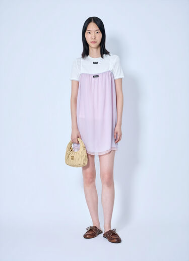 Miu Miu Wisteria Chiffon Dress Lilac miu0265002