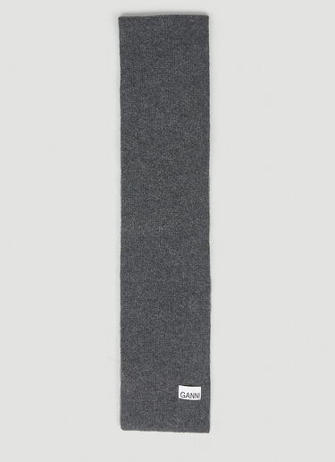 GANNI Wool Scarf Grey gan0253054