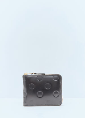Comme des Garçons Wallet Dots Embossed Leather Wallet Black cdw0357009