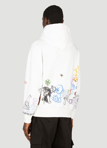 Doodle Hooded Sweatshirt Aries Doodle Hooded Sweatshirt White ari0152010