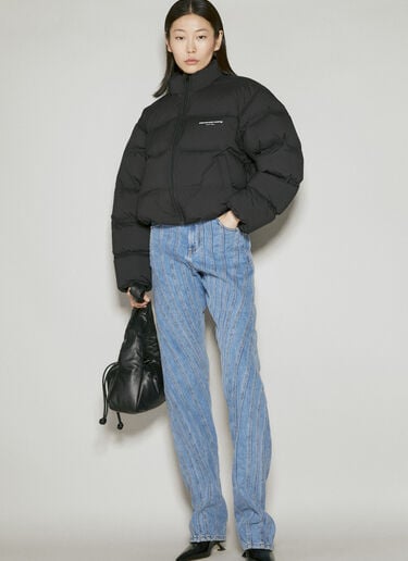 Alexander Wang Cropped Puffer Down Jacket Black awg0254001