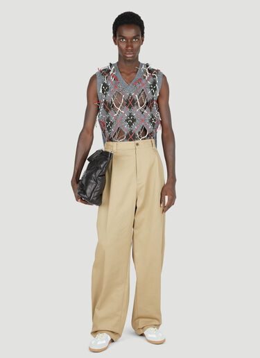 Maison Margiela Check Panel Twill Pants Beige mla0153010