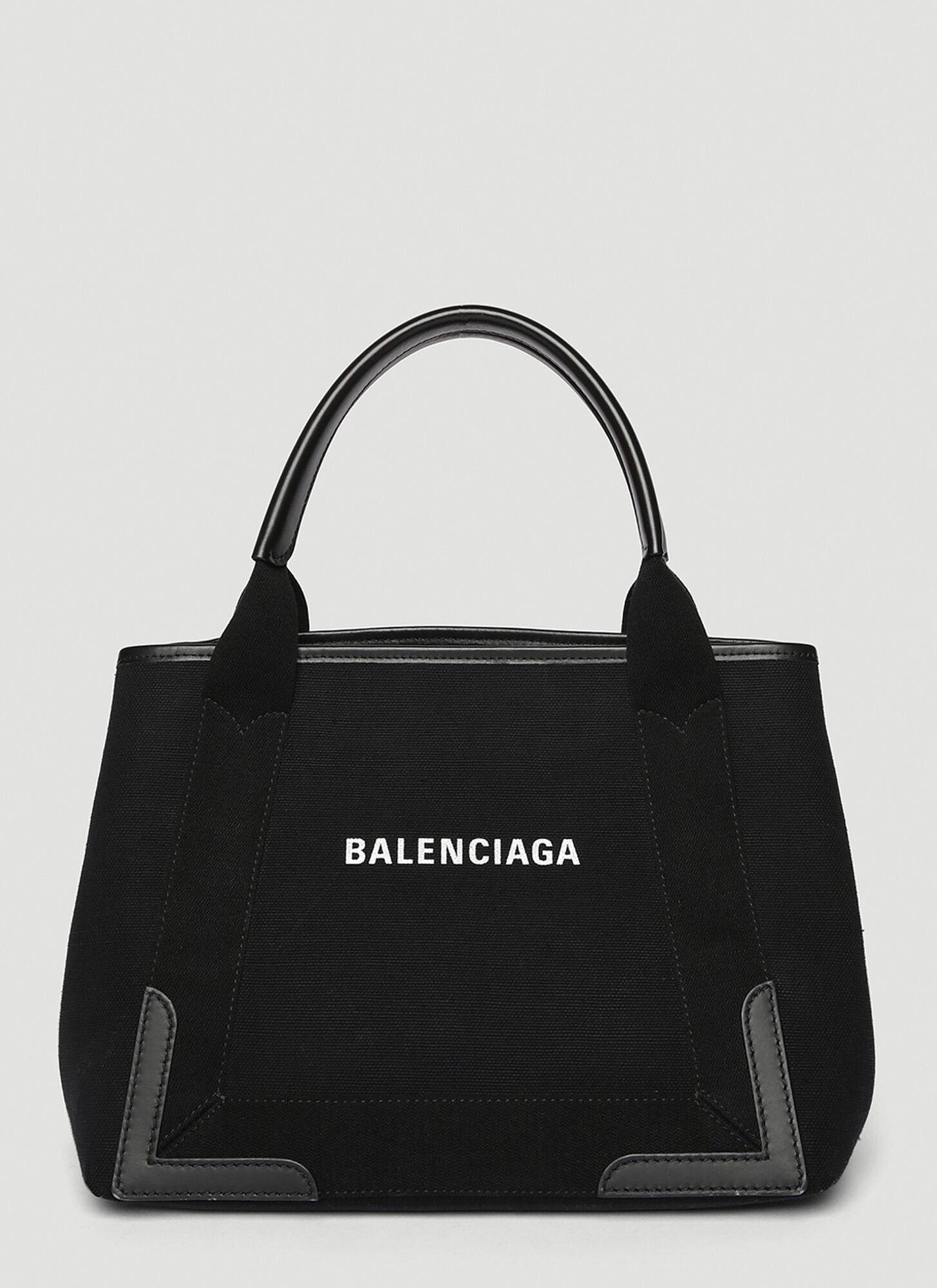 Shop Balenciaga Navy S Cabas Tote Bag In Black