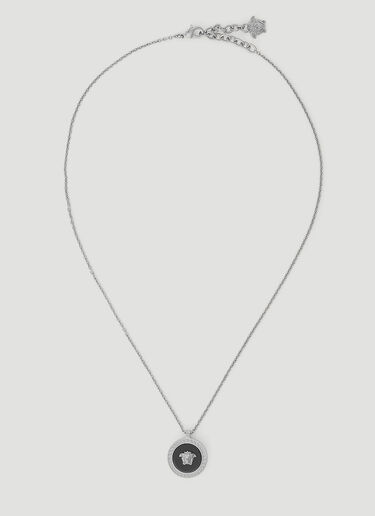 Versace Enamel Medusa Necklace Silver ver0155040