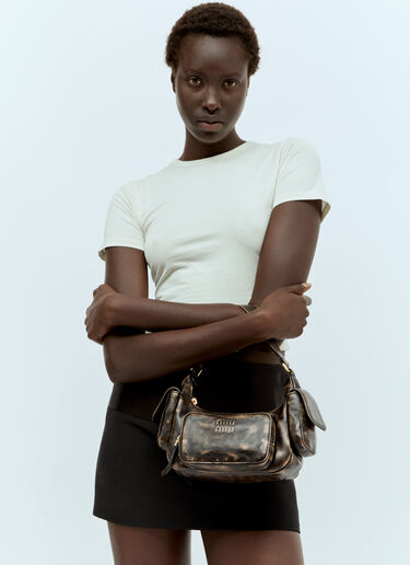 Miu Miu Pocket Shoulder Bag Brown miu0256022
