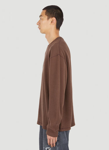 Guess USA Crewneck Thermal Long Sleeve T-Shirt Brown gue0150015