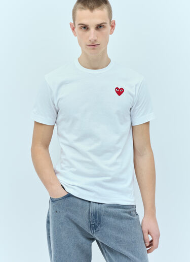 Comme Des Garçons PLAY ロゴパッチTシャツ ホワイト cpl0355012