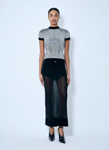 Jean Paul Gaultier Morphing Pinstripe Top Grey jpg0259014