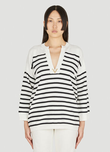 Valentino Striped Sweater White val0249005