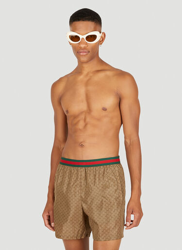 GG Swim Shorts Gucci GG Swim Shorts Camel guc0150109