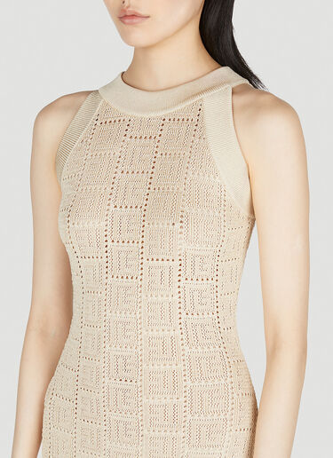 Balmain Monogram Knit Dress Beige bln0252029