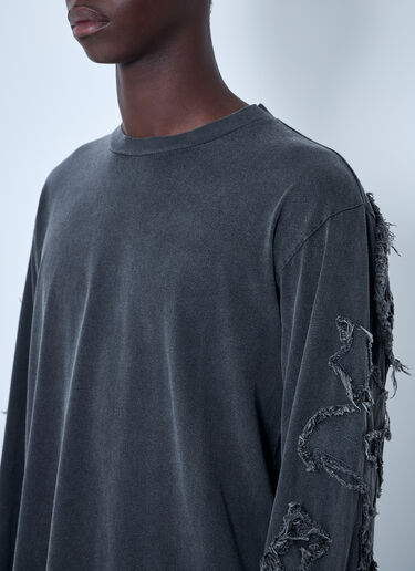 Acne Studios Distressed Logo Motif T-Shirt Black acn0160007