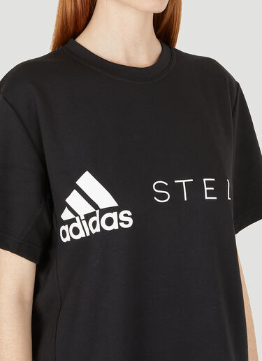 adidas by Stella McCartney 클래식 로고 프린트 티셔츠 블랙 asm0247003
