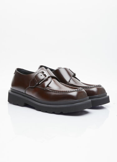 Dolce & Gabbana Brushed Leather Monkstrap Shoes Brown dol0153009