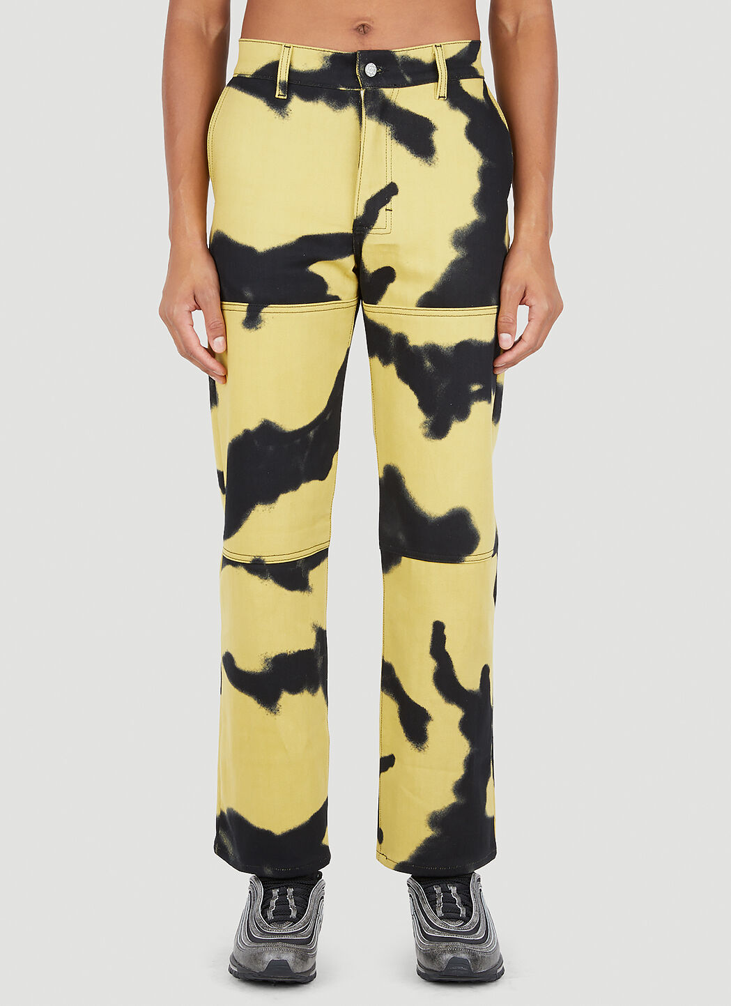 Yellow camo jeans top