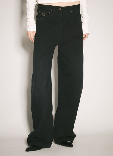 Logo Plaque Jeans Prada Logo Plaque Jeans Black pra0258022