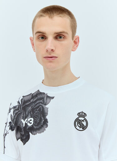 Y-3 x Real Madrid 로고 프린트 저지 티셔츠 화이트 rma0156016