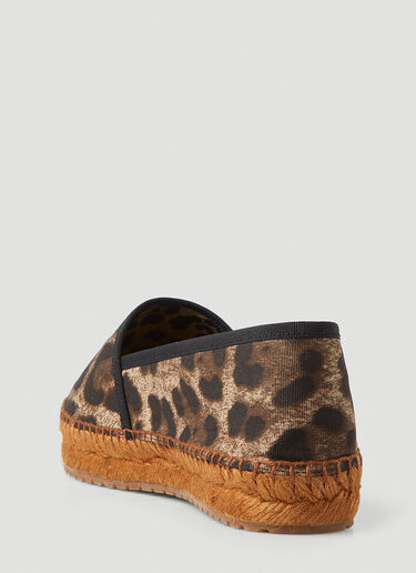 Dolce & Gabbana Leopard Print Espadrilles Brown dol0247001