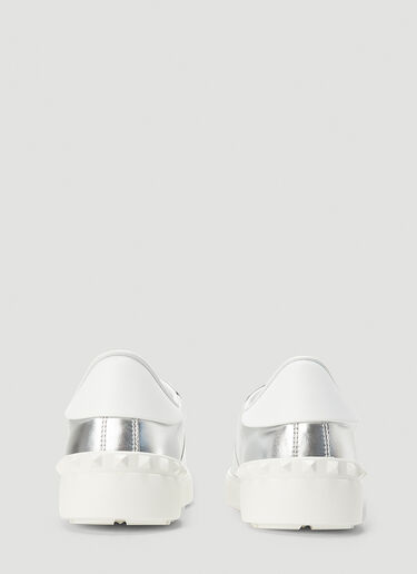 Valentino Metallic Open Sneakers Silver val0142062