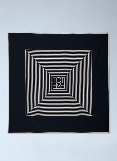 TOTEME Monogram Silk Scarf Black tot0261002