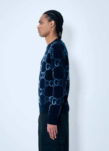 Gucci GG Intarsia Knit Sweater Navy guc0159036