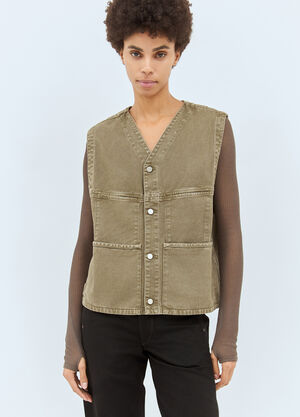 Lemaire Denim Waistcoat Grey lem0260003