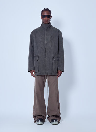 Rick Owens Collared Canvas Mac Jacket Grey ric0166004