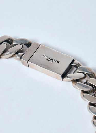Saint Laurent Curb Chain Necklace Silver sla0149086